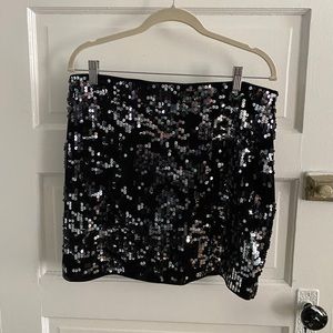 Express black sequins mini skirt